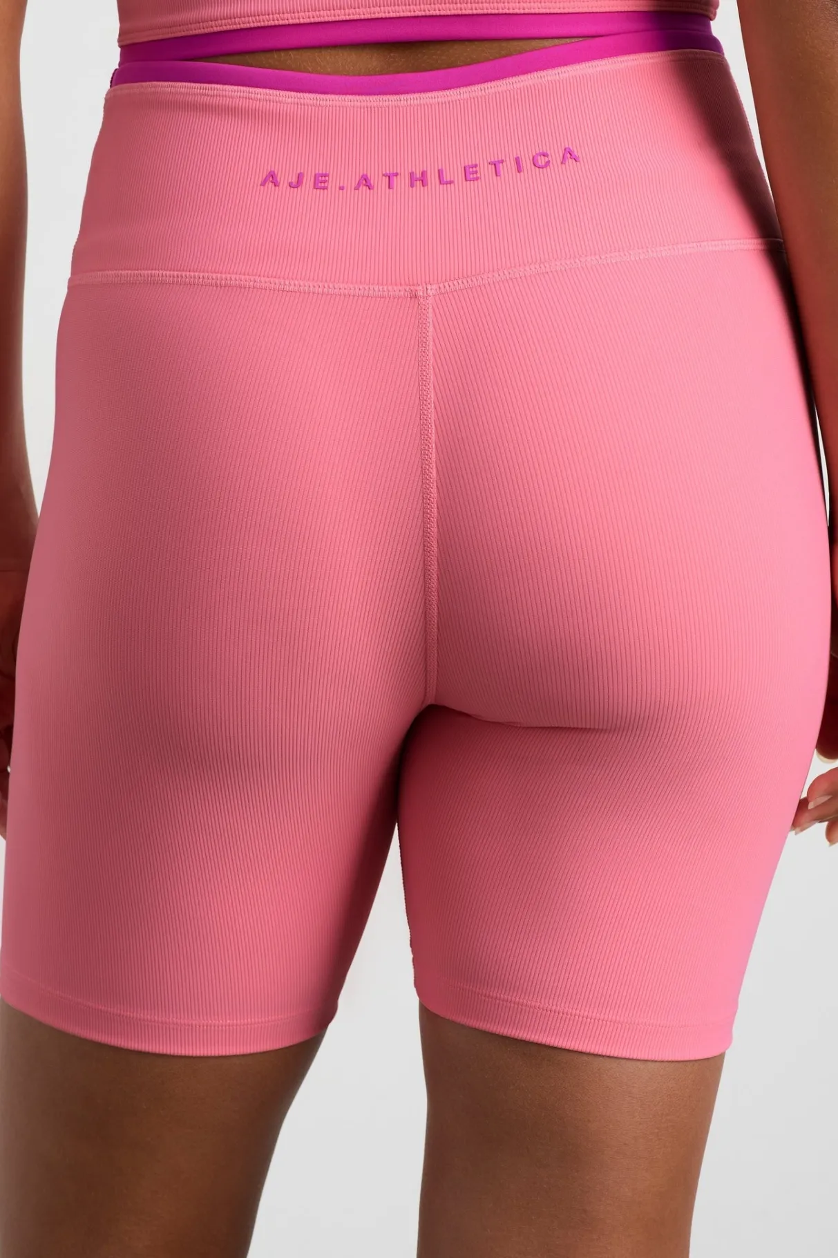 ribbed_mid_length_bike_short__7.webp Sale Aje ATHLETICA Ribbed Mid Length Bike Short 601 Deep Blush