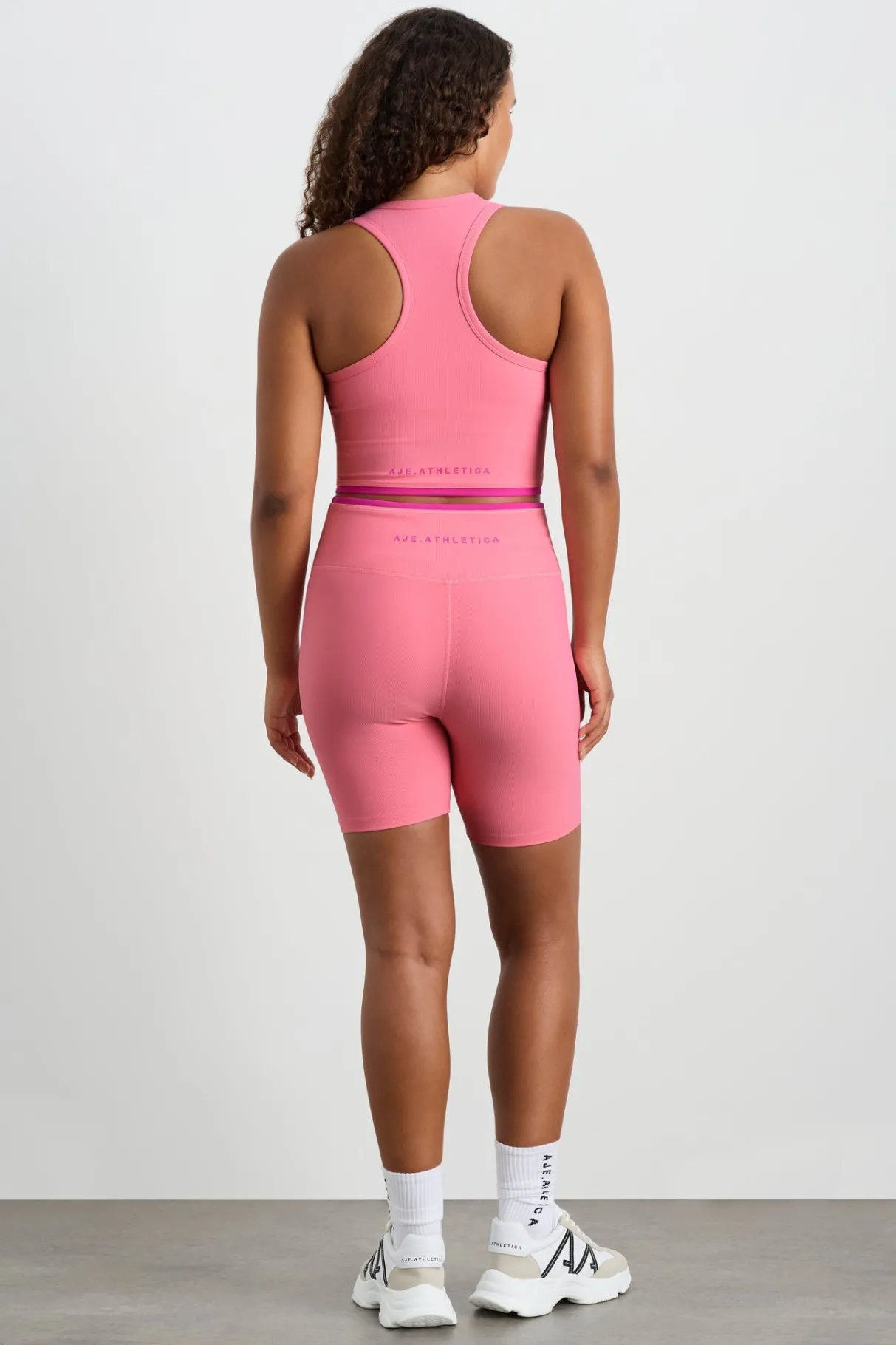 ribbed_mid_length_bike_short__8.webp Sale Aje ATHLETICA Ribbed Mid Length Bike Short 601 Deep Blush