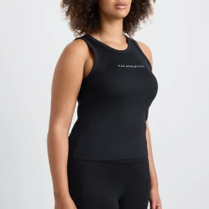 Hot Aje ATHLETICA Ribbed Racer Singlet 810 Black