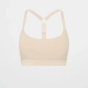 New Aje ATHLETICA Ribbed Sports Bra 376 Latte Beige