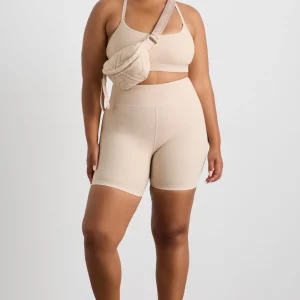 New Aje ATHLETICA Ribbed Sports Bra 376 Latte Beige