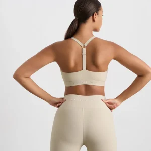 New Aje ATHLETICA Ribbed Sports Bra 376 Latte Beige
