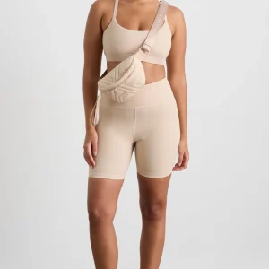 New Aje ATHLETICA Ribbed Sports Bra 376 Latte Beige