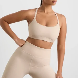 New Aje ATHLETICA Ribbed Sports Bra 376 Latte Beige