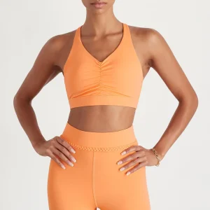 Clearance Aje ATHLETICA Ruched Crossback Bra 353 Soft Apricot