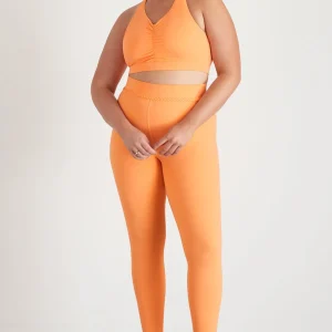 Clearance Aje ATHLETICA Ruched Crossback Bra 353 Soft Apricot