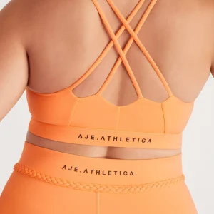 Clearance Aje ATHLETICA Ruched Crossback Bra 353 Soft Apricot