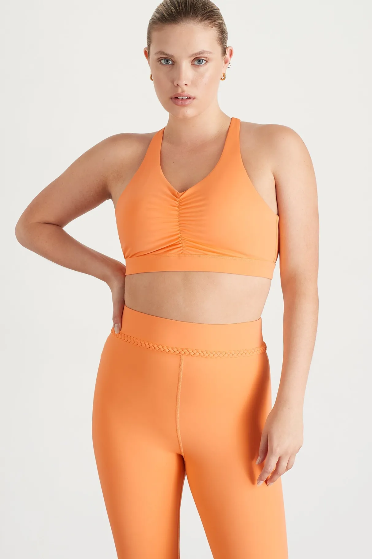 ruched_crossback_bra__7.webp Clearance Aje ATHLETICA Ruched Crossback Bra 353 Soft Apricot