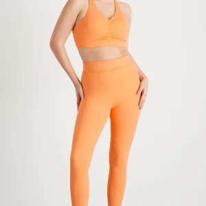 Clearance Aje ATHLETICA Ruched Crossback Bra 353 Soft Apricot