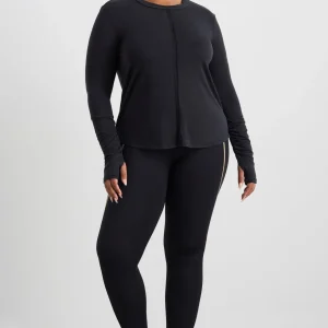 Sale Aje ATHLETICA Ruched Long Sleeve Top 153 Black