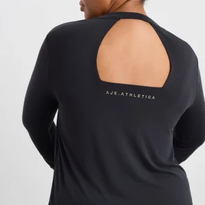 Sale Aje ATHLETICA Ruched Long Sleeve Top 153 Black