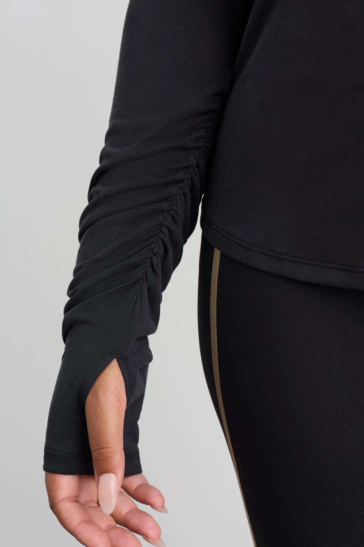 ruched_long_sleeve_top__14.webp Sale Aje ATHLETICA Ruched Long Sleeve Top 153 Black