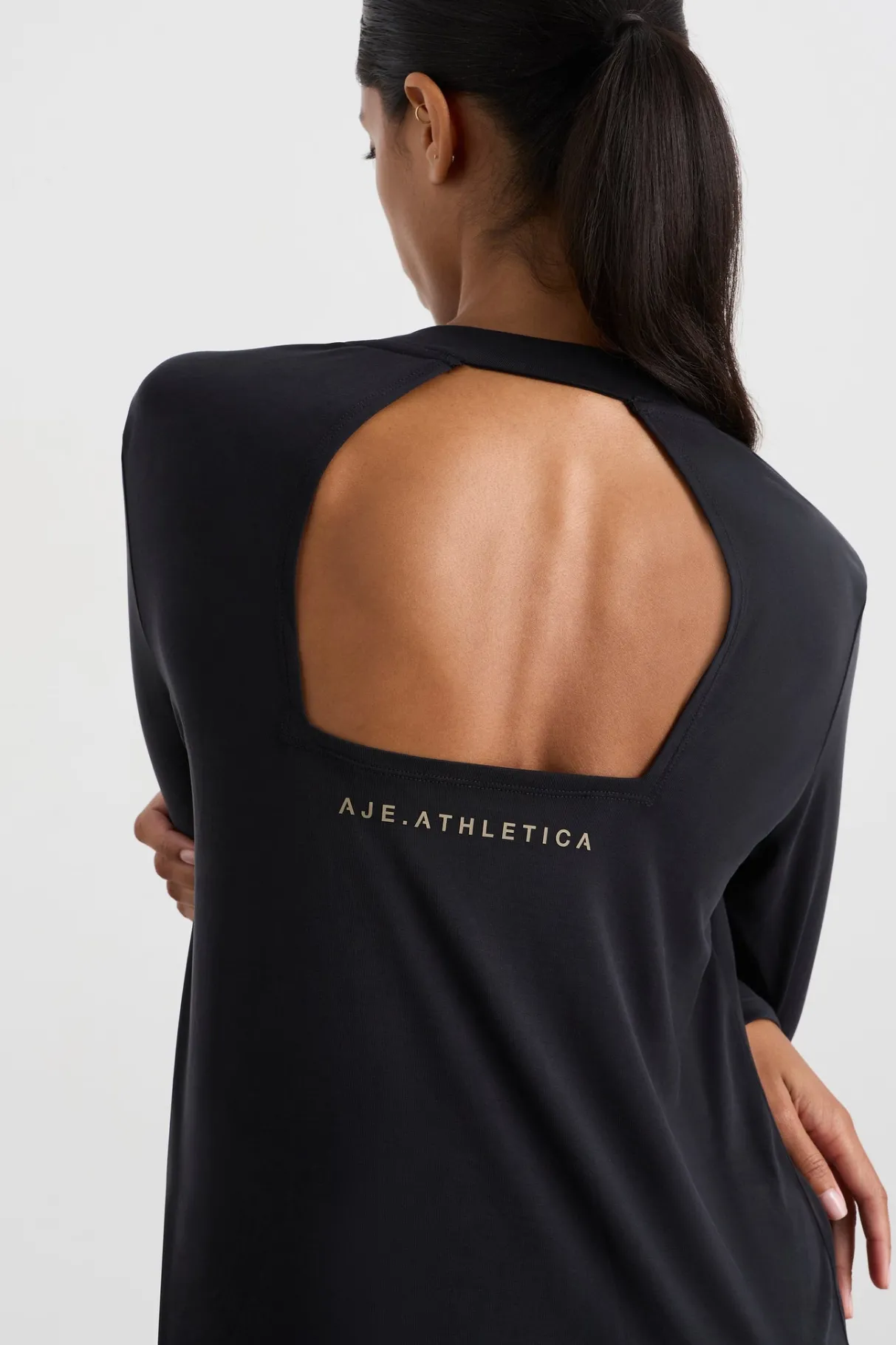 ruched_long_sleeve_top__3.webp Sale Aje ATHLETICA Ruched Long Sleeve Top 153 Black