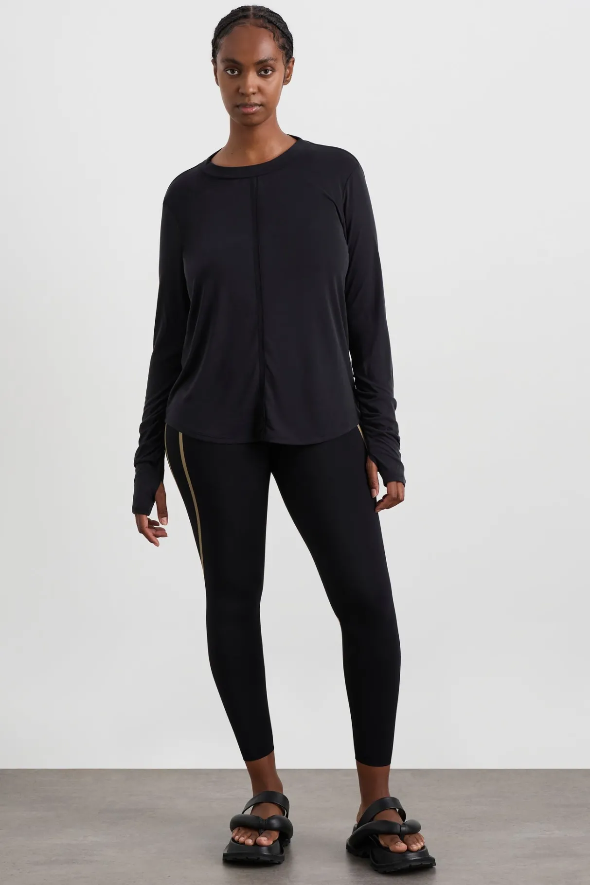 ruched_long_sleeve_top__7.webp Sale Aje ATHLETICA Ruched Long Sleeve Top 153 Black