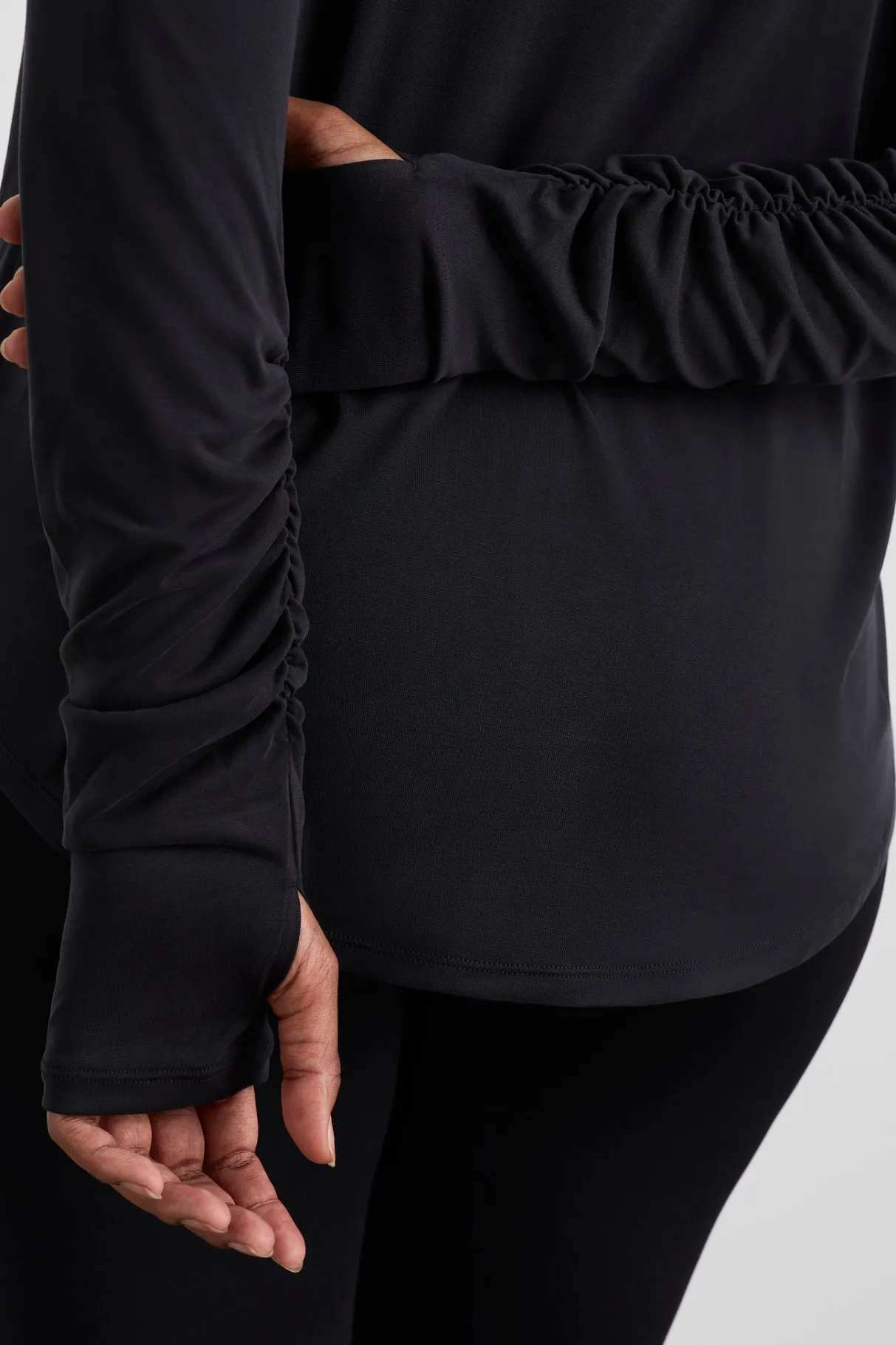 ruched_long_sleeve_top__9.webp Sale Aje ATHLETICA Ruched Long Sleeve Top 153 Black