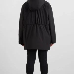 New Aje ATHLETICA Ruched Longline Parka 767 Black