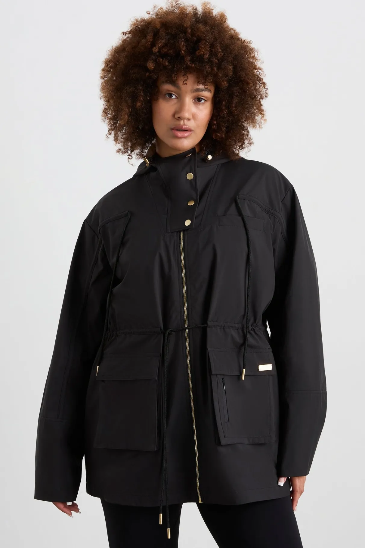 ruched_longline_parka__11.webp New Aje ATHLETICA Ruched Longline Parka 767 Black
