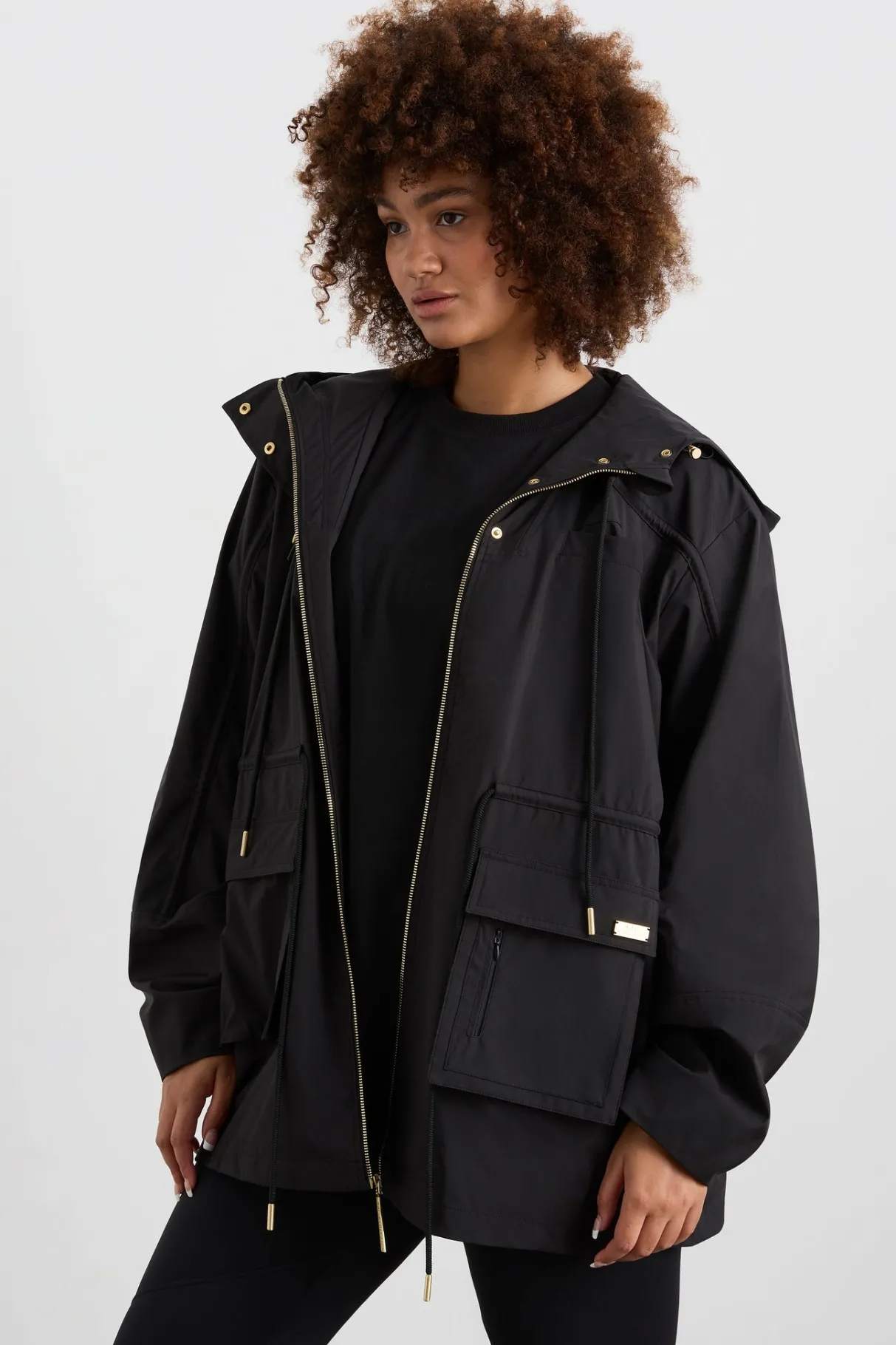 ruched_longline_parka__13.webp New Aje ATHLETICA Ruched Longline Parka 767 Black
