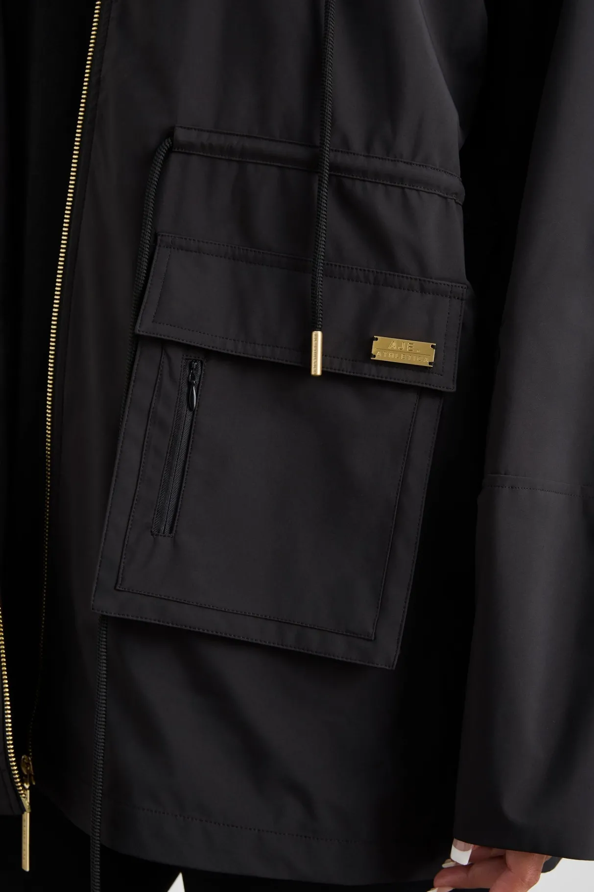 ruched_longline_parka__14.webp New Aje ATHLETICA Ruched Longline Parka 767 Black