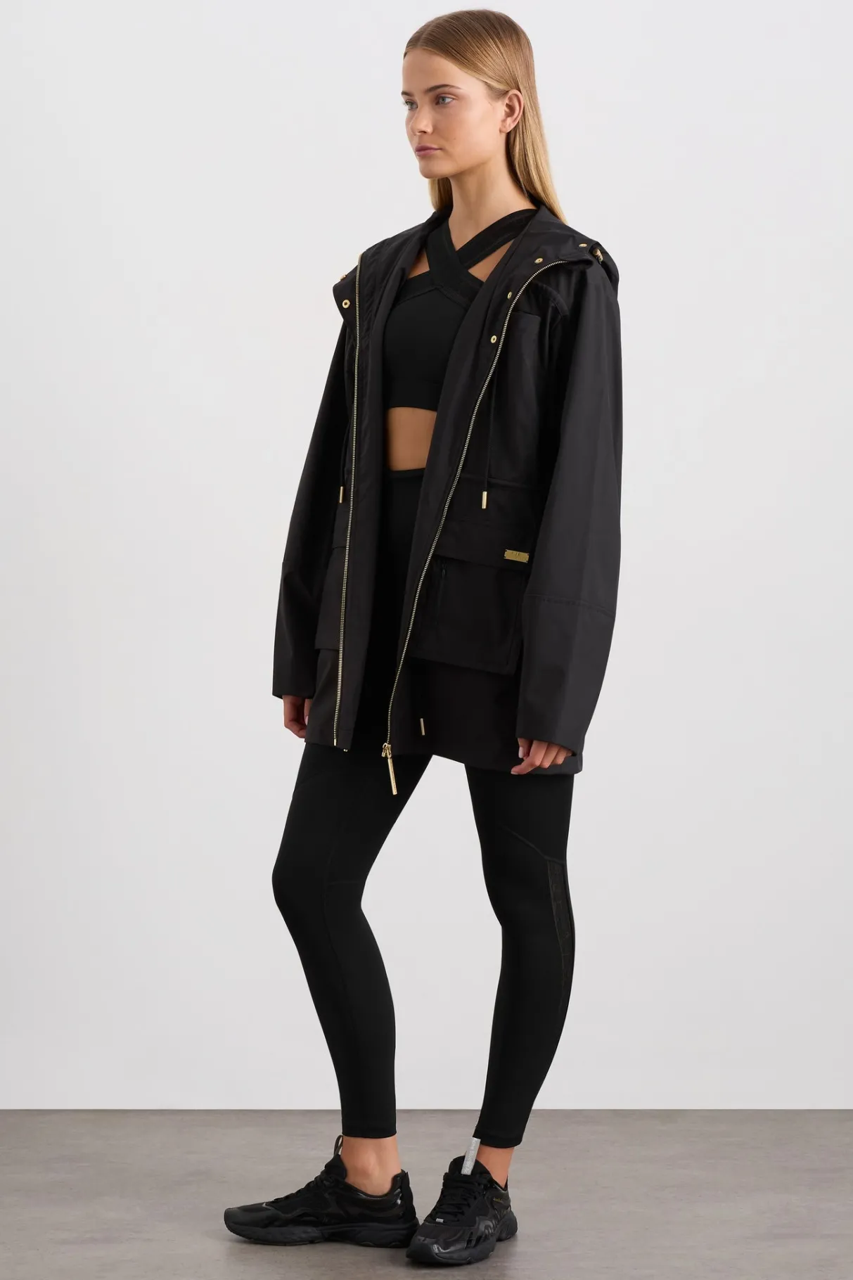 ruched_longline_parka__3.webp New Aje ATHLETICA Ruched Longline Parka 767 Black