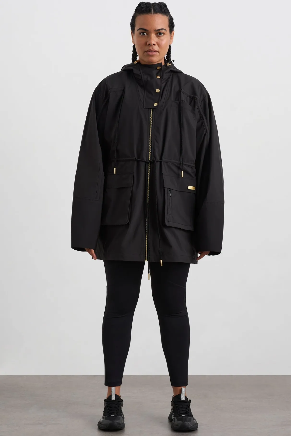 ruched_longline_parka__7.webp New Aje ATHLETICA Ruched Longline Parka 767 Black