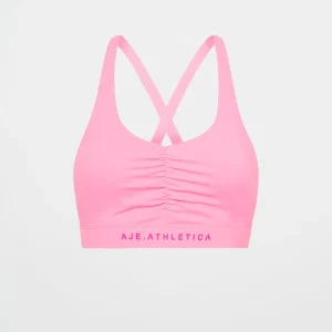 Best Sale Aje ATHLETICA Ruched Plunge Bra 352 Candy Pink