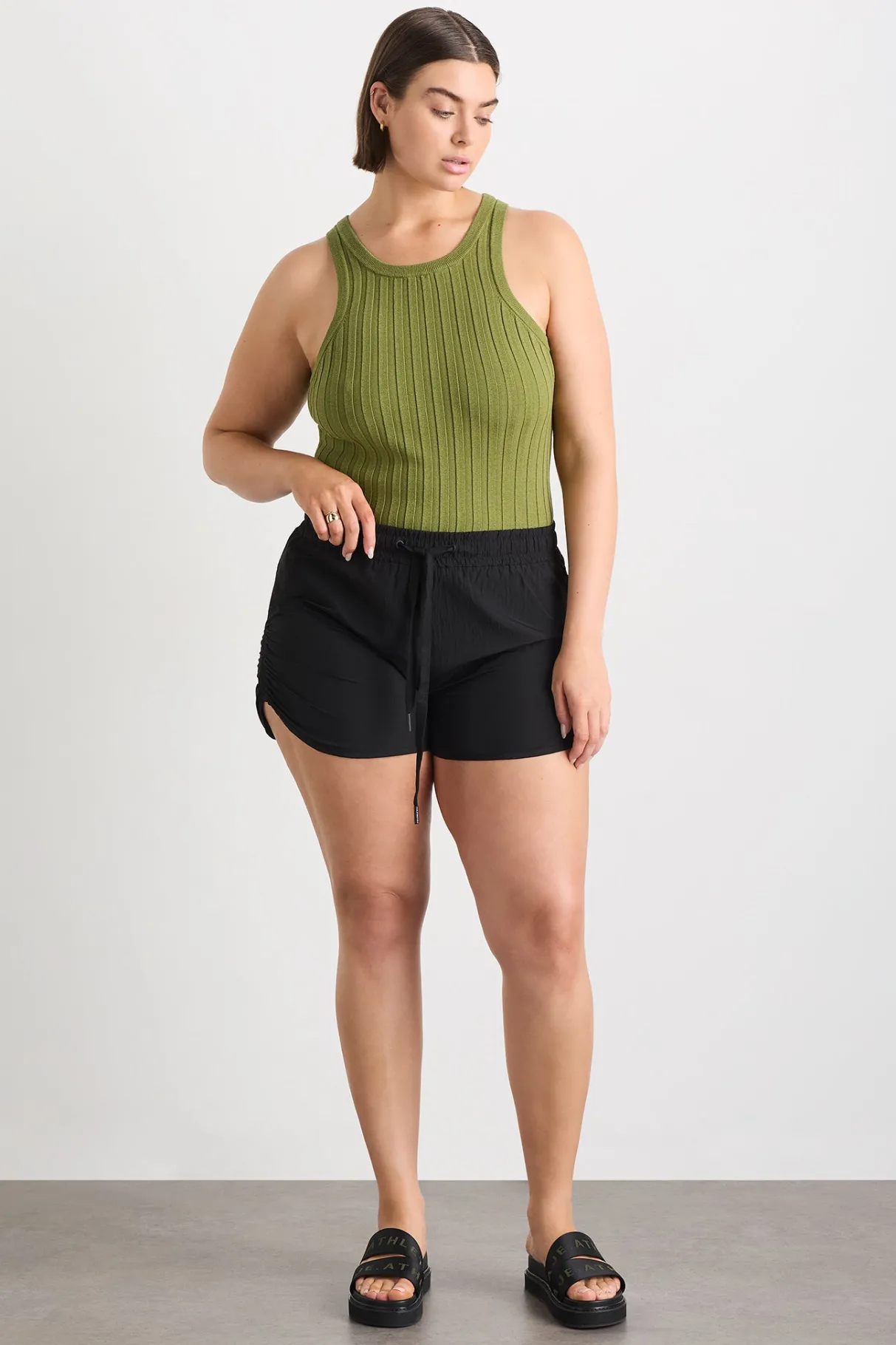 ruched_running_short__12-1.webp Hot Aje ATHLETICA Ruched Running Short 602 Black