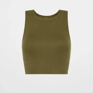 Online Aje ATHLETICA Seamless Crop Tank 148 Deep Khaki