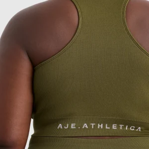 Online Aje ATHLETICA Seamless Crop Tank 148 Deep Khaki