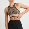 Clearance Aje ATHLETICA Seamless Crop Top 331 Geo Print/Beige
