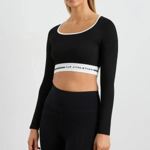 Discount Aje ATHLETICA Seamless Long Sleeve Crop 356 Black