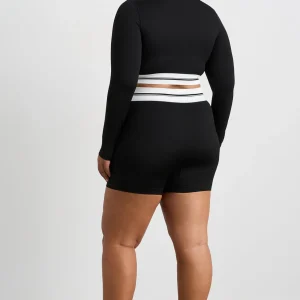 Discount Aje ATHLETICA Seamless Long Sleeve Crop 356 Black