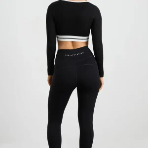 Discount Aje ATHLETICA Seamless Long Sleeve Crop 356 Black