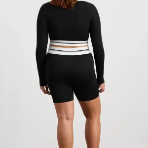 Discount Aje ATHLETICA Seamless Long Sleeve Crop 356 Black