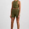 Clearance Aje ATHLETICA Seamless Rib Short 624 Deep Khaki