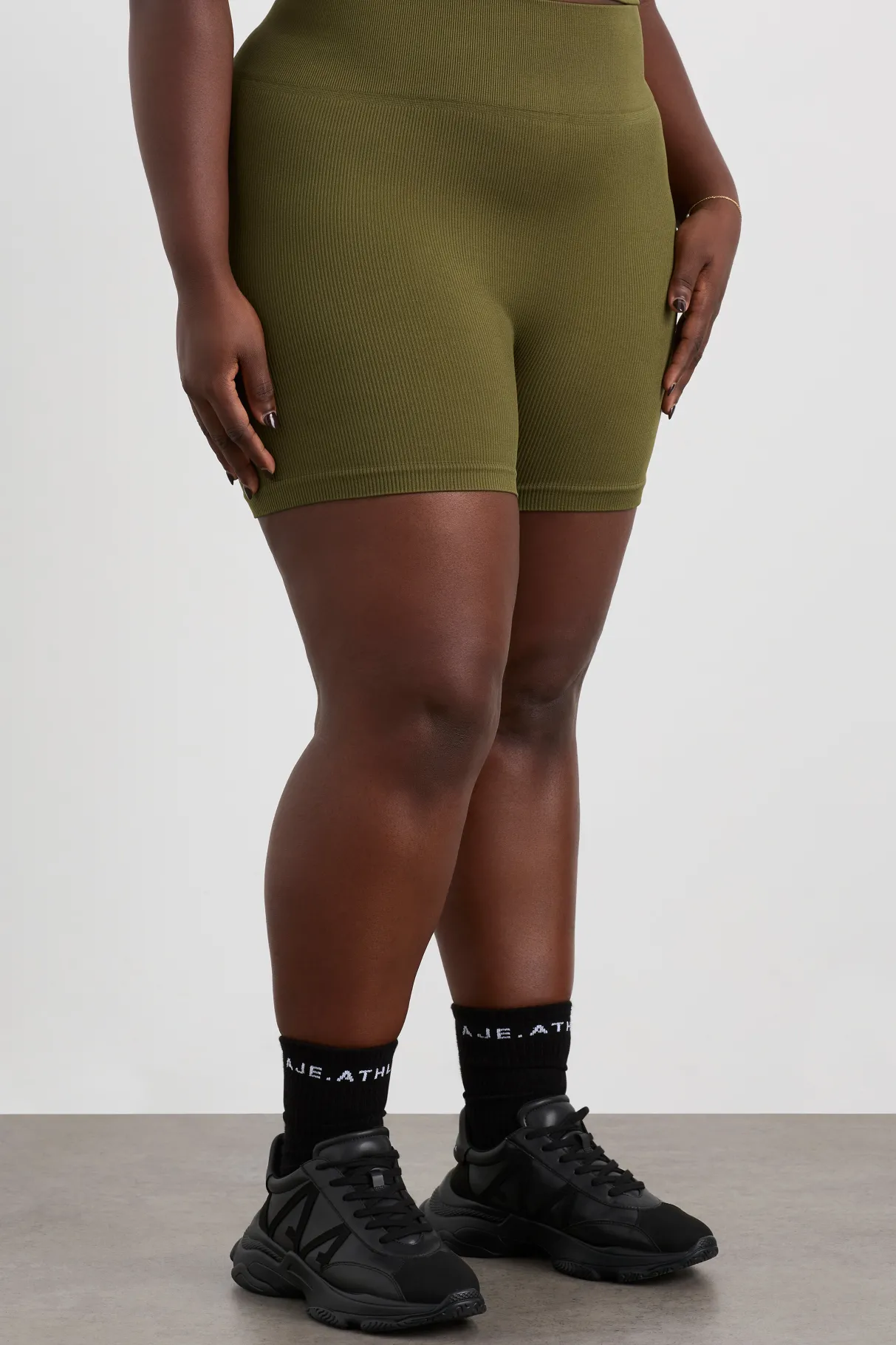 seamless_rib_short__10.webp Clearance Aje ATHLETICA Seamless Rib Short 624 Deep Khaki