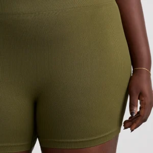 Clearance Aje ATHLETICA Seamless Rib Short 624 Deep Khaki