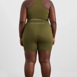 Clearance Aje ATHLETICA Seamless Rib Short 624 Deep Khaki