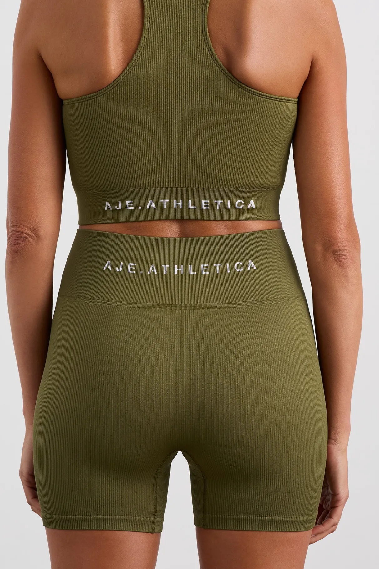 seamless_rib_short__3.webp Clearance Aje ATHLETICA Seamless Rib Short 624 Deep Khaki