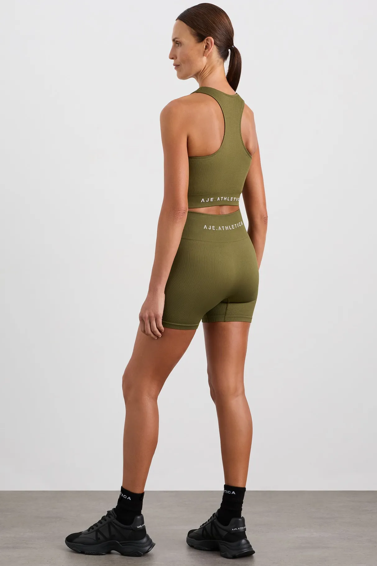 seamless_rib_short__4.webp Clearance Aje ATHLETICA Seamless Rib Short 624 Deep Khaki