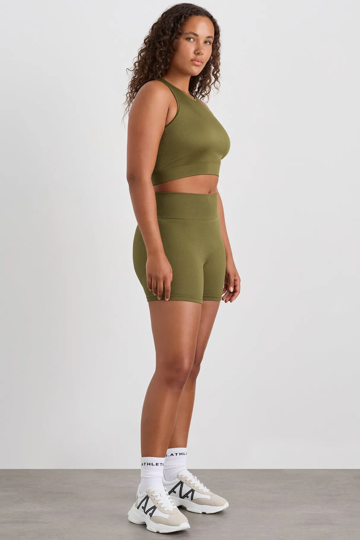 seamless_rib_short__5.webp Clearance Aje ATHLETICA Seamless Rib Short 624 Deep Khaki