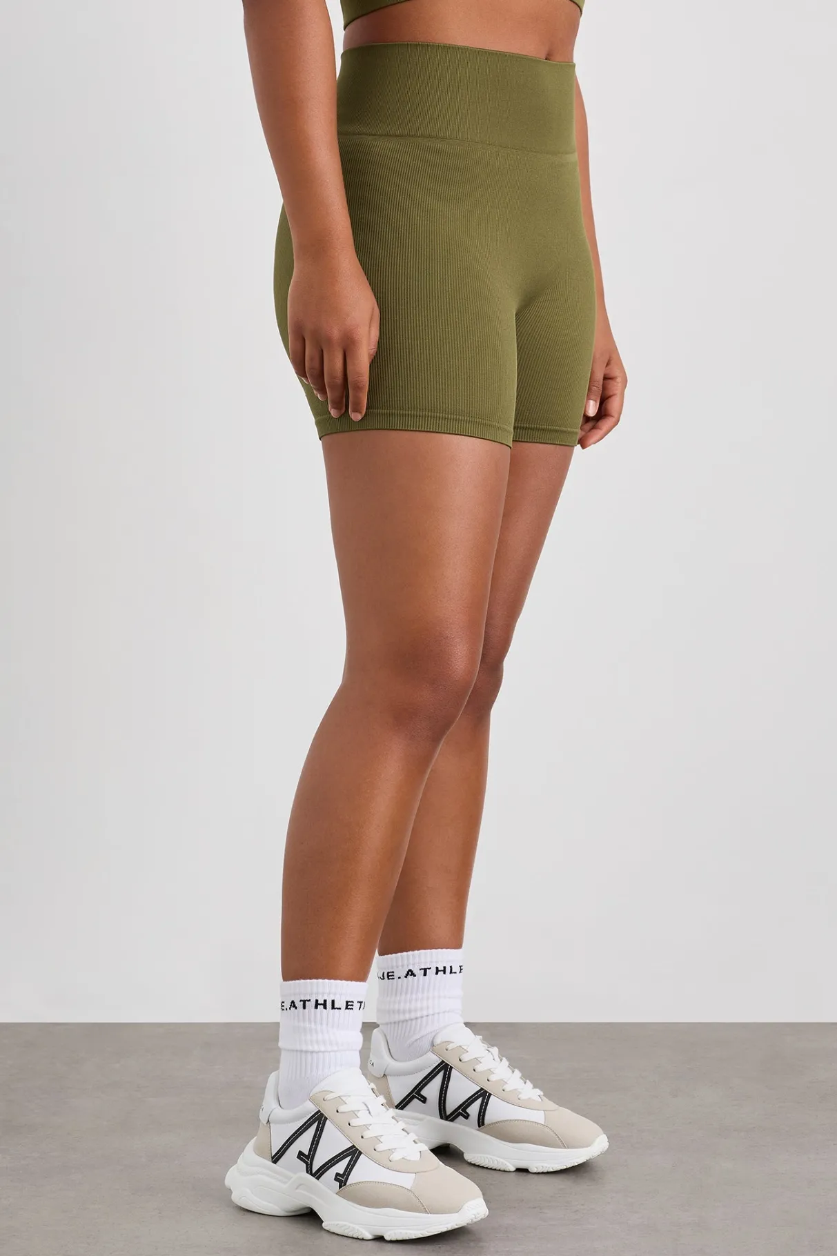 seamless_rib_short__6.webp Clearance Aje ATHLETICA Seamless Rib Short 624 Deep Khaki