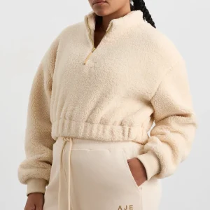 Fashion Aje ATHLETICA Sherpa Cropped Jumper 435 Ivory