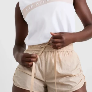 Clearance Aje ATHLETICA Side Ruched Short 602 Latte Beige