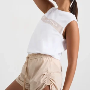 Clearance Aje ATHLETICA Side Ruched Short 602 Latte Beige