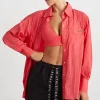 Online Aje ATHLETICA Side Split Windbreaker Shirt 406 Watermelon Pink