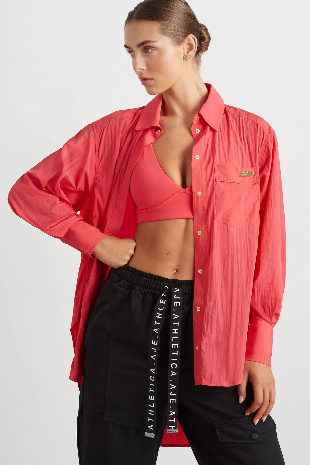 side_split_windbreaker_shirt__0-2.webp Online Aje ATHLETICA Side Split Windbreaker Shirt 406 Watermelon Pink