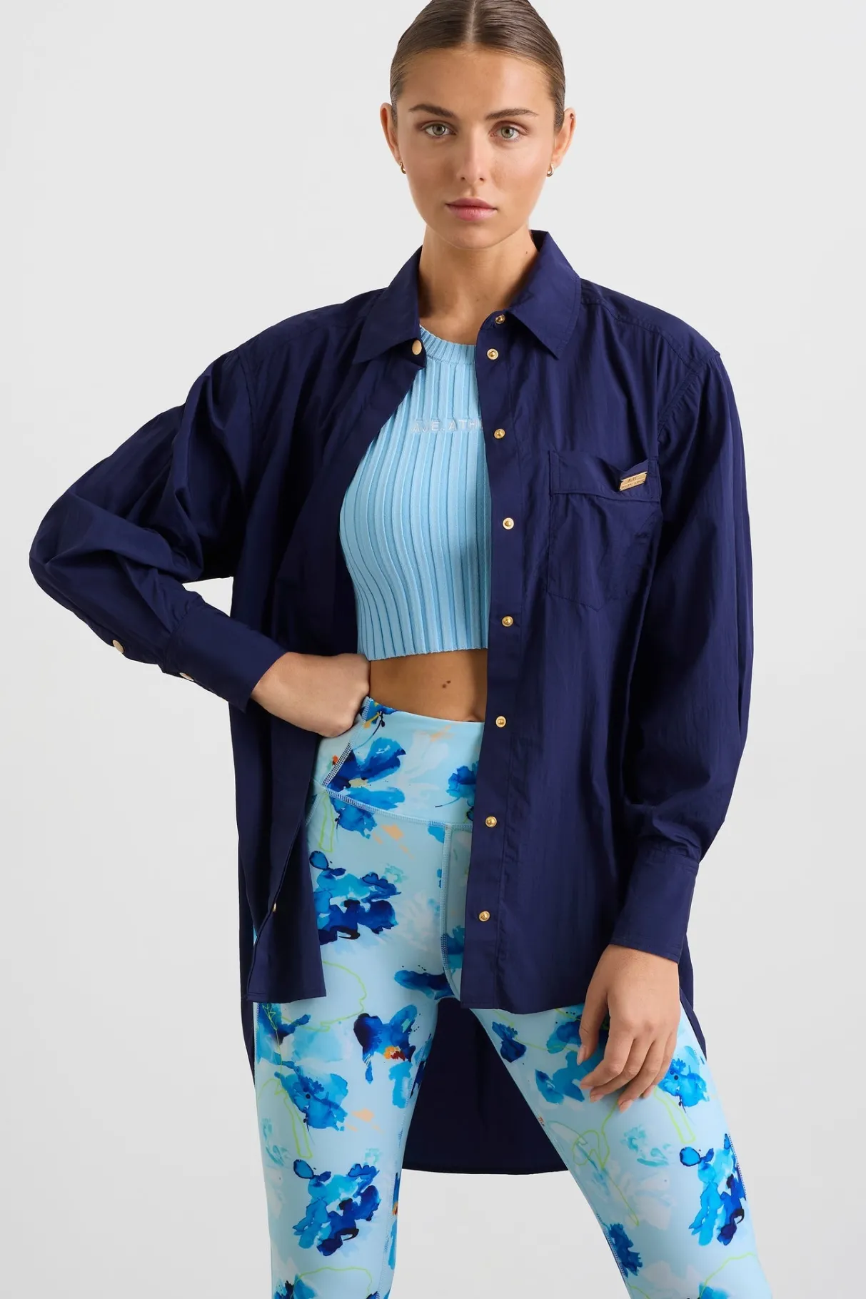 side_split_windbreaker_shirt__0-3.webp Store Aje ATHLETICA Side Split Windbreaker Shirt 406 Navy