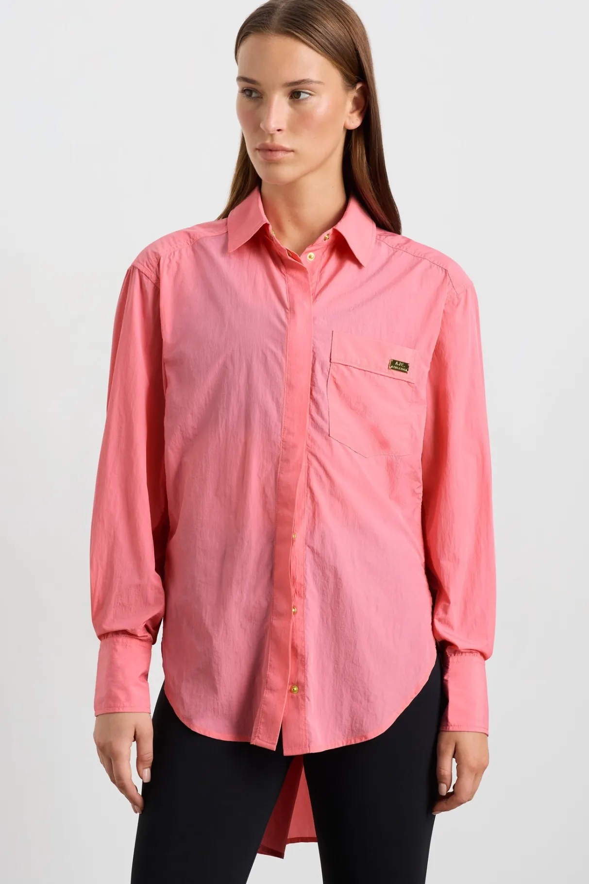 side_split_windbreaker_shirt__0.webp Sale Aje ATHLETICA Side Split Windbreaker Shirt 406 Deep Blush