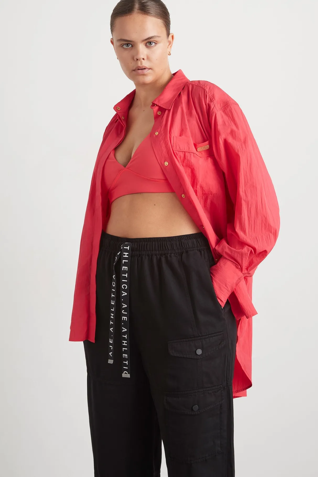 side_split_windbreaker_shirt__10-2.webp Online Aje ATHLETICA Side Split Windbreaker Shirt 406 Watermelon Pink